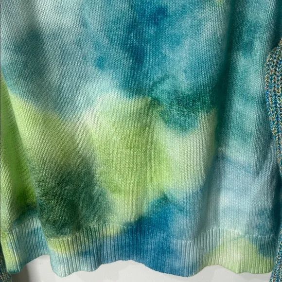 ANTHROPOLOGIE Blue Watercolor Tie-Dye Sweater Size Large - Picture 9 of 16